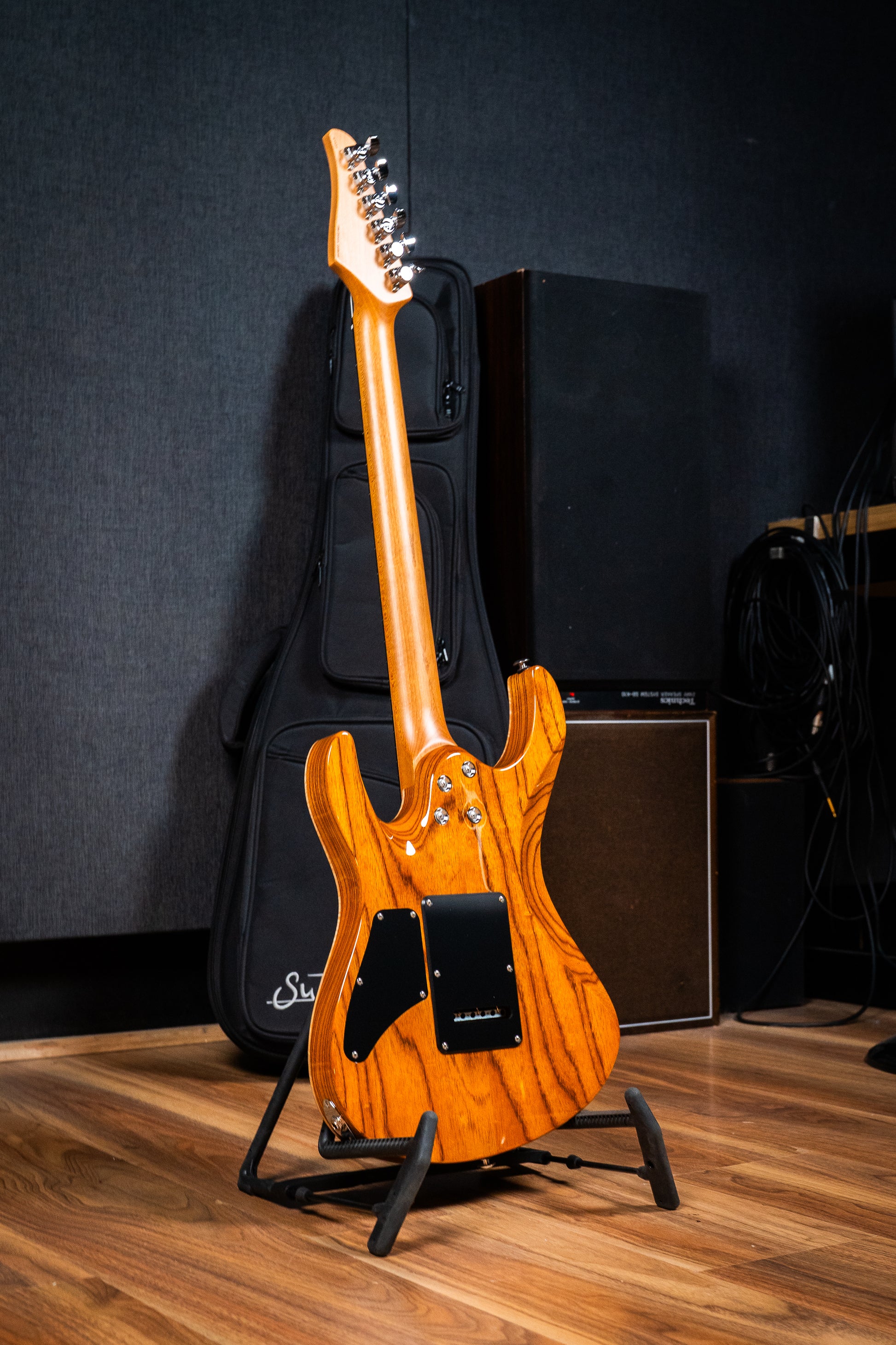 Suhr Custom Modern HH - Roasted Swamp Ash / Curly Maple Top - Trans Purple (#87559)