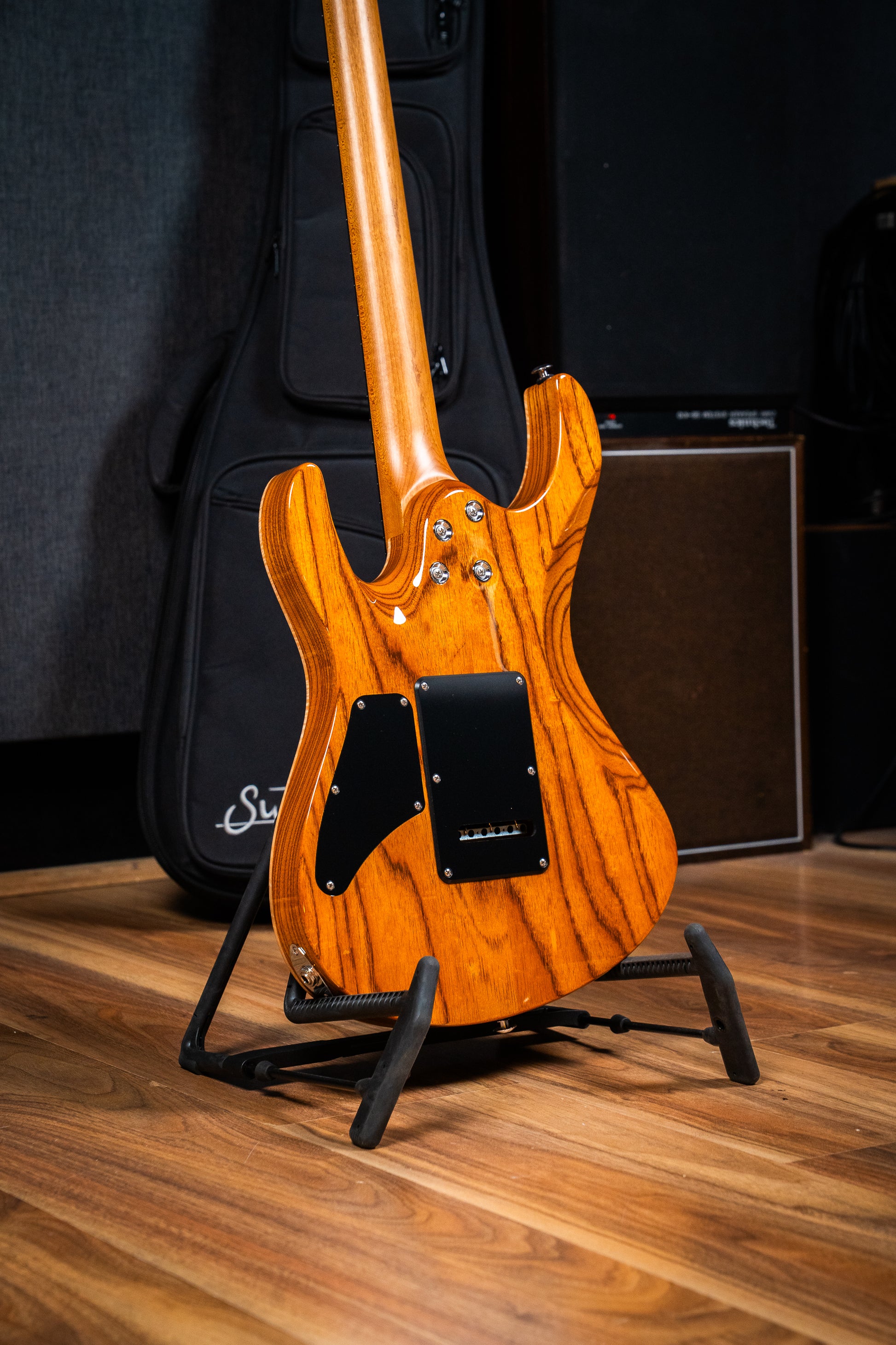 Suhr Custom Modern HH - Roasted Swamp Ash / Curly Maple Top - Trans Purple (#87559)