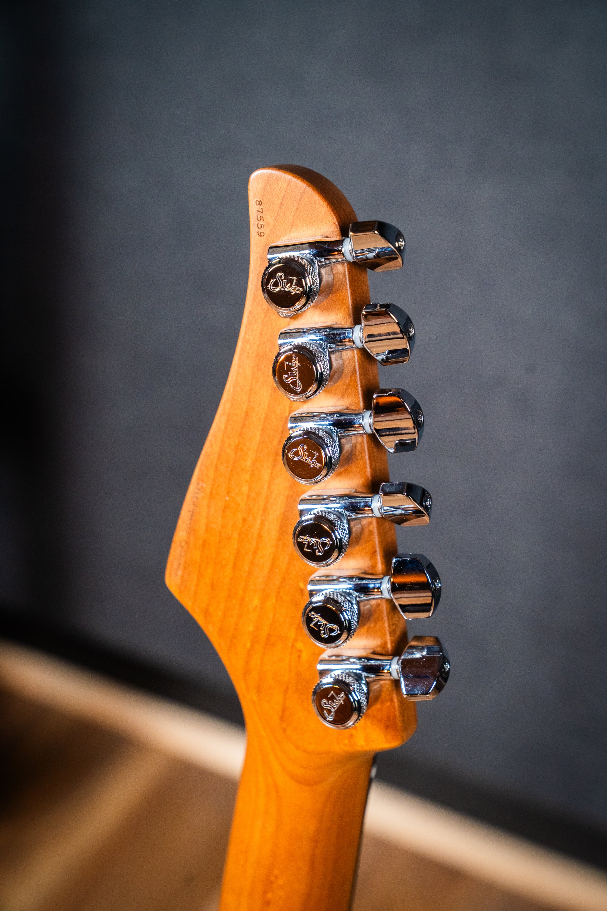 Suhr Custom Modern HH - Roasted Swamp Ash / Curly Maple Top - Trans Purple (#87559)