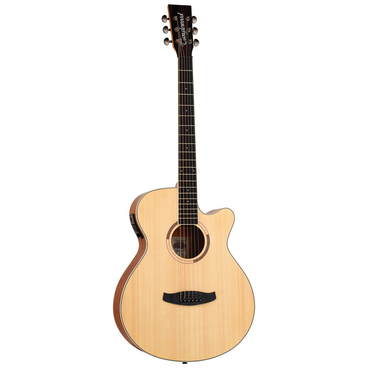 Tanglewood Strada Folk Acoustic Guitar w/Cutaway + Pickup - Solid Spruce Top / Mahogany (TS4-CE-ST)
