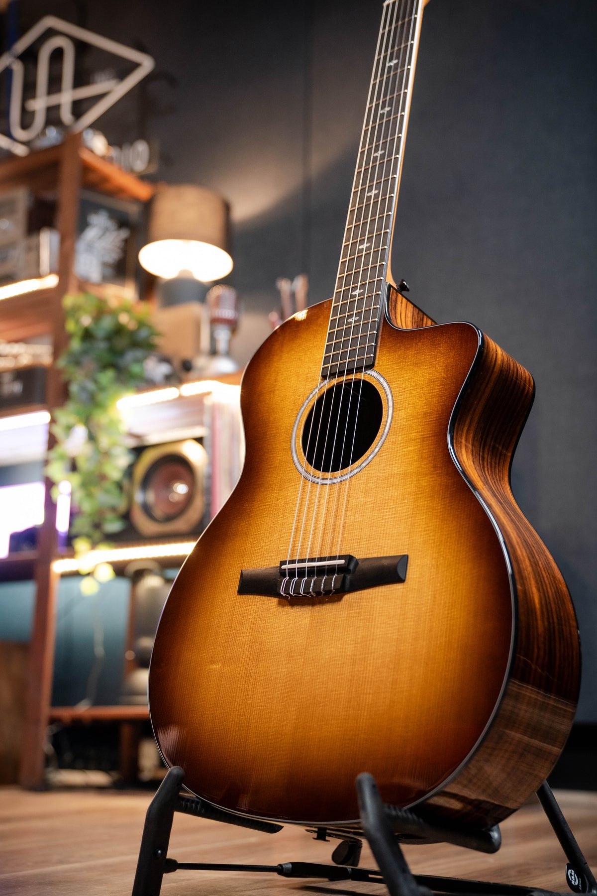 Taylor 214ce-N Nylon String Acoustic w/Bag - Edgeburst - Pre-Owned