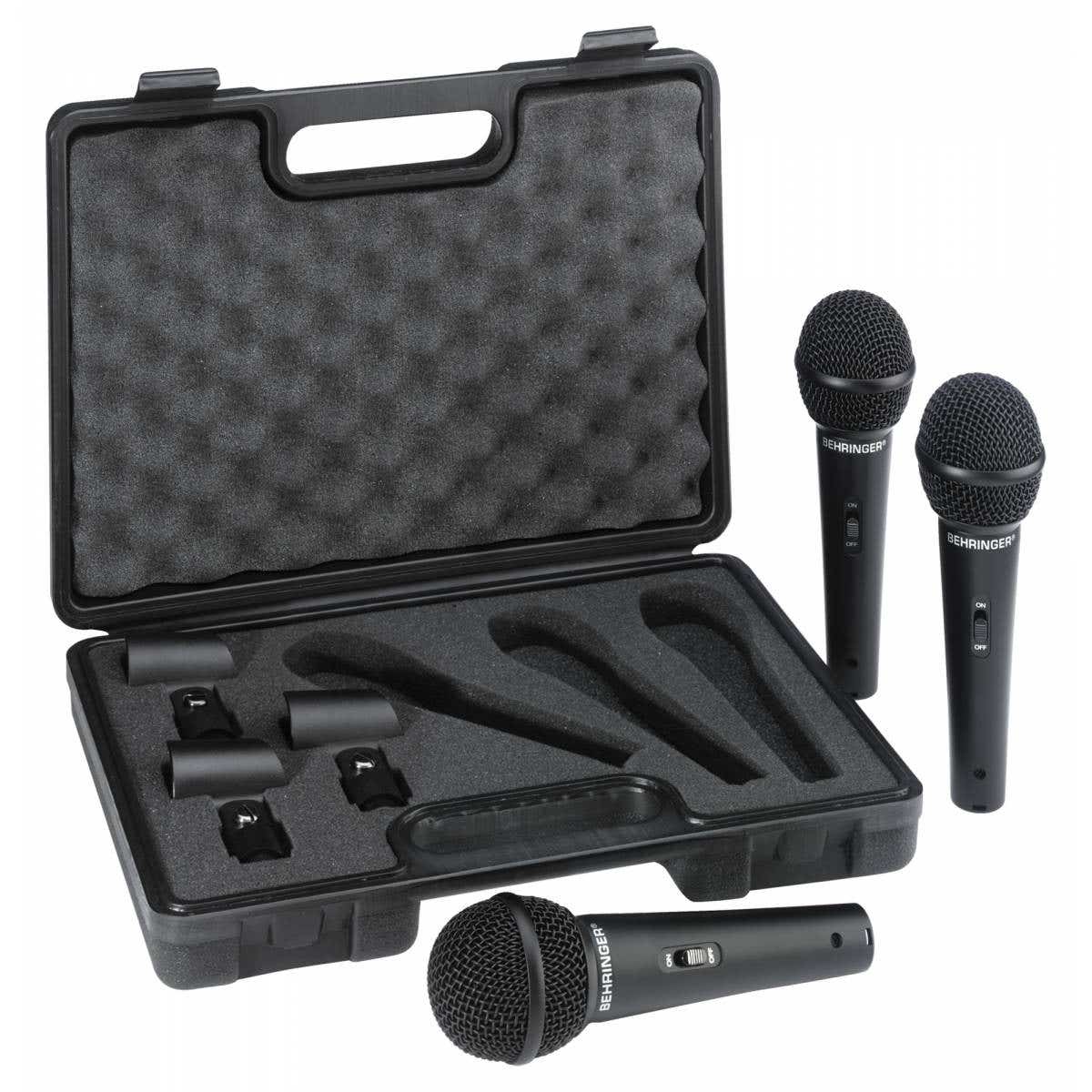 Behringer XM1800S dynamic microphones, PK3 in case
