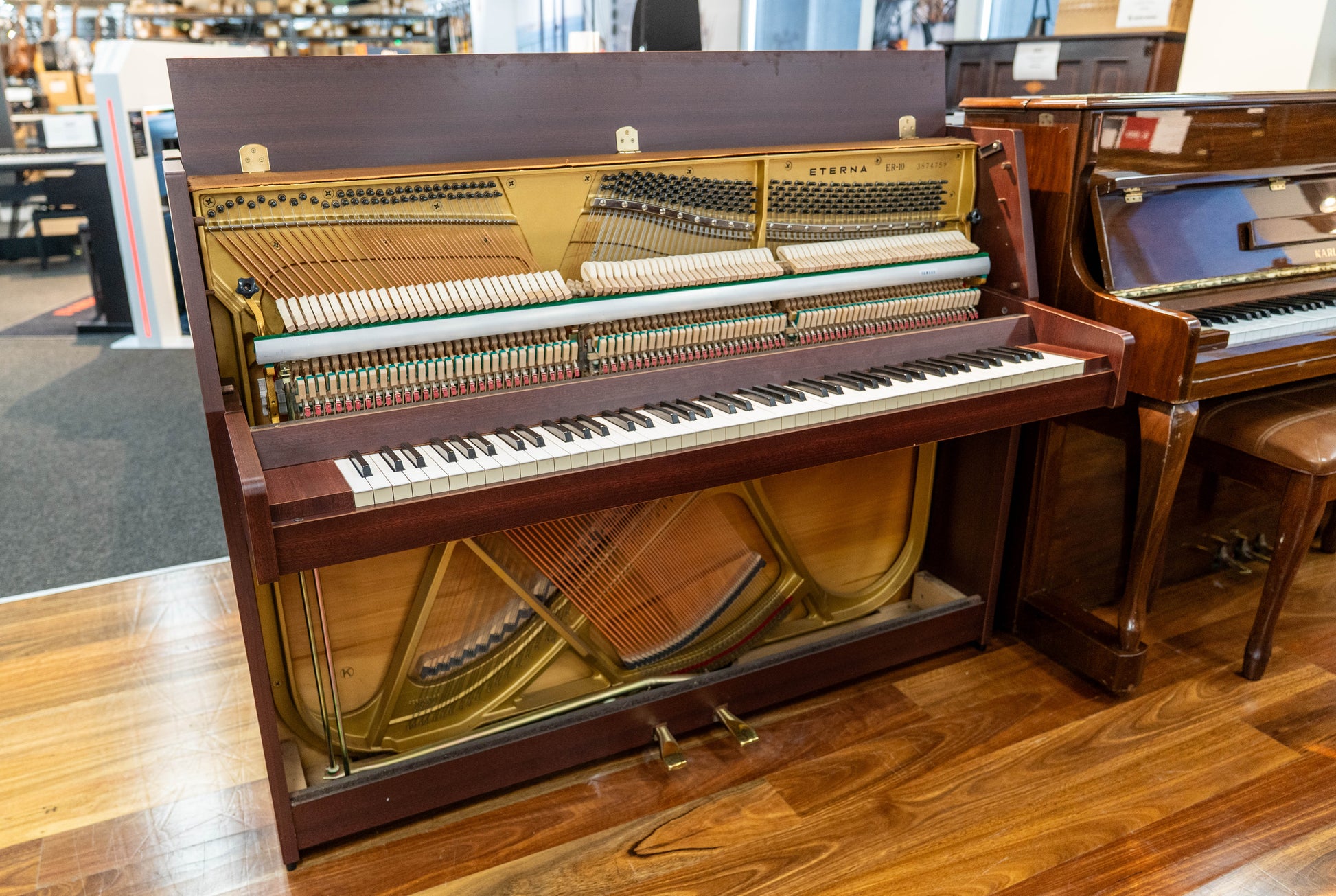 Yamaha Eterna 108cm Upright Piano – Satin Mahogany