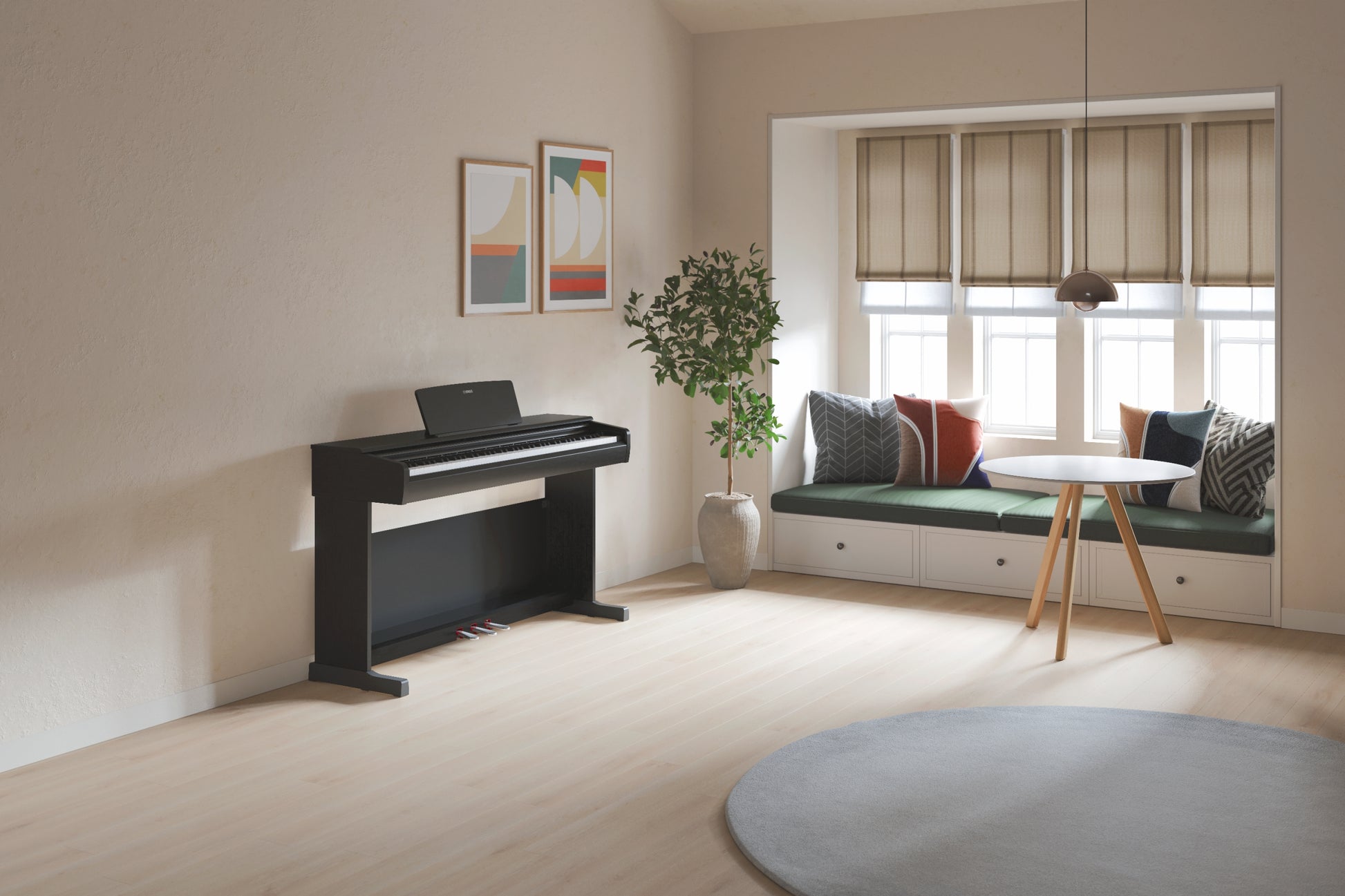 Yamaha YDP146B Digital Piano w/Matching Bench - Black