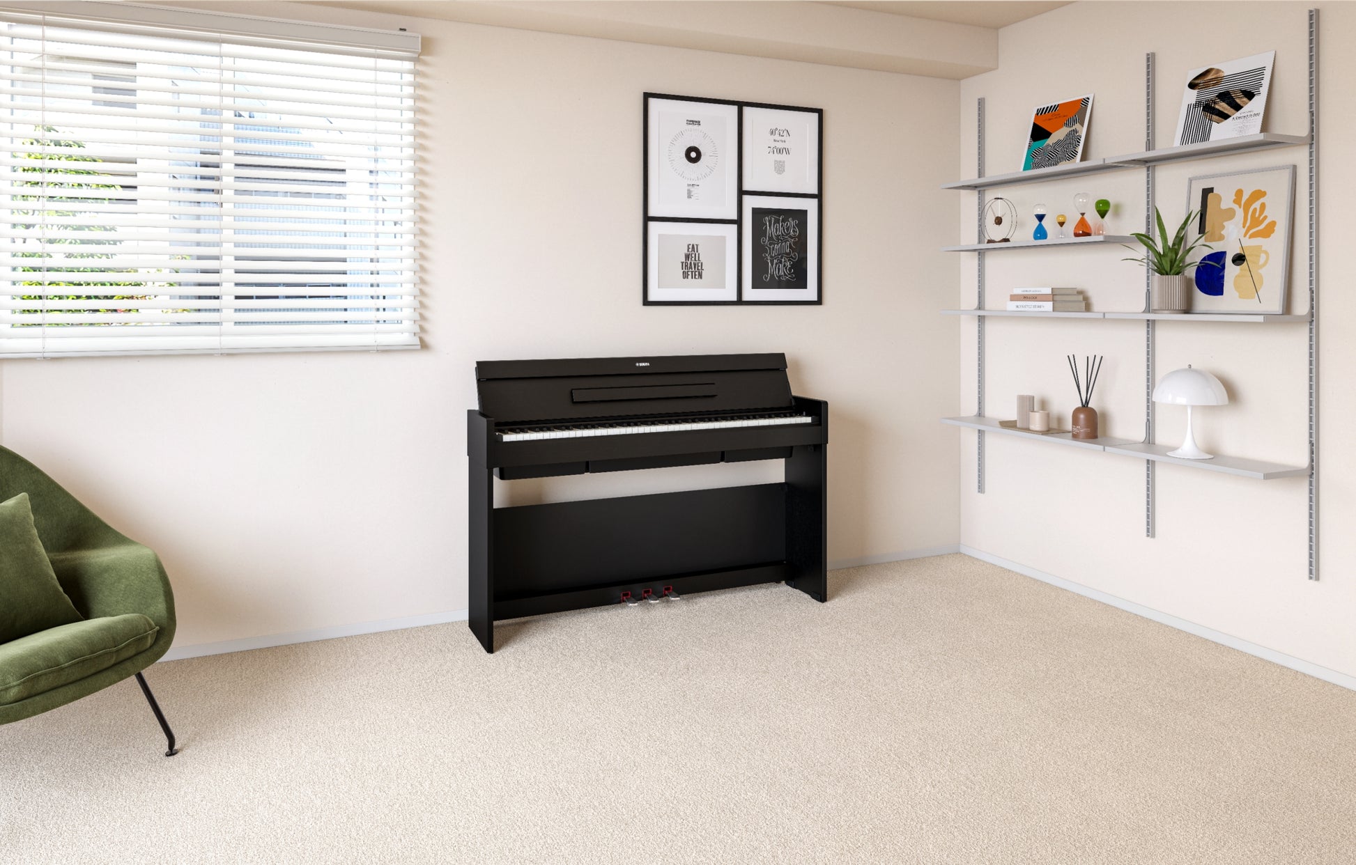 Yamaha YDPS36B Slimline Digital Piano - Black