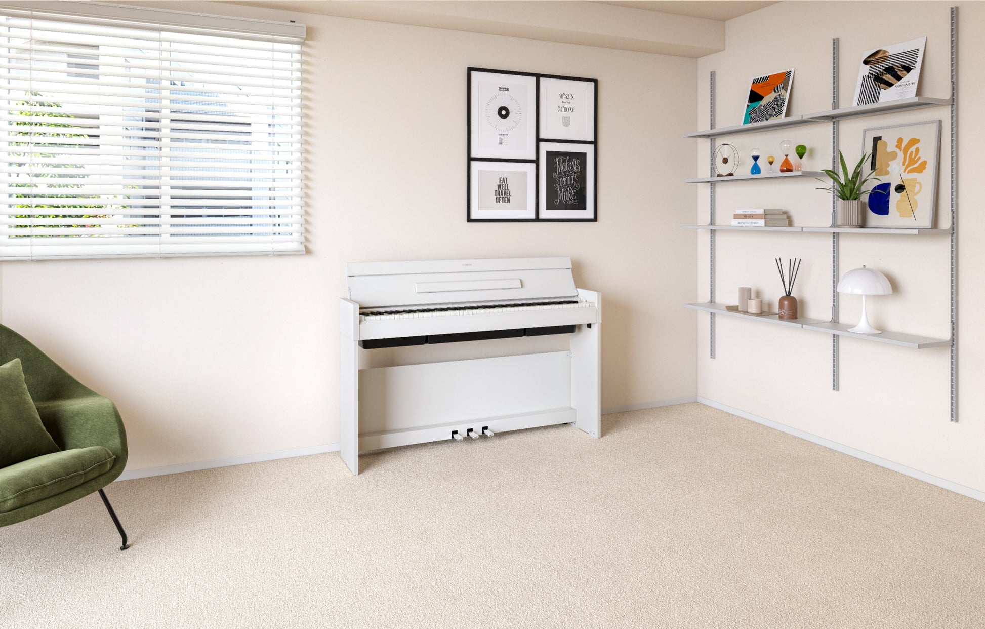 Yamaha YDPS36WH Slimline Digital Piano - White