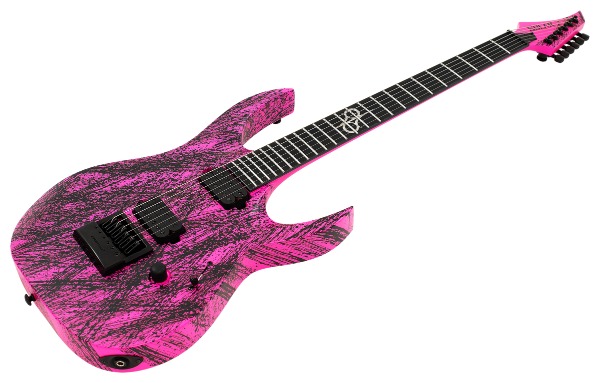Solar A1.6PN Canibalismo+ Electric Guitar - Neon Pink Splatter