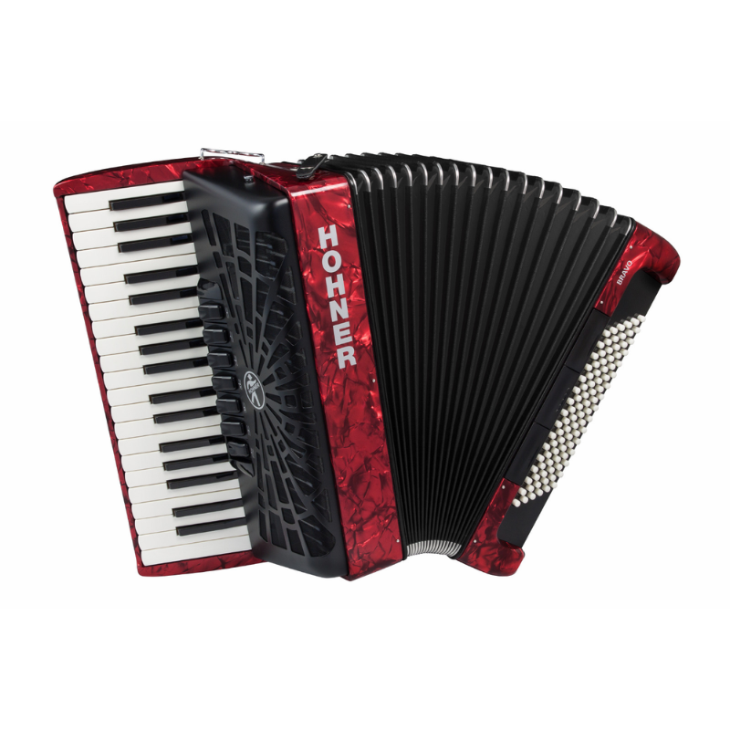 Hohner Bravo III 96 Silentkey Accordian - Red
