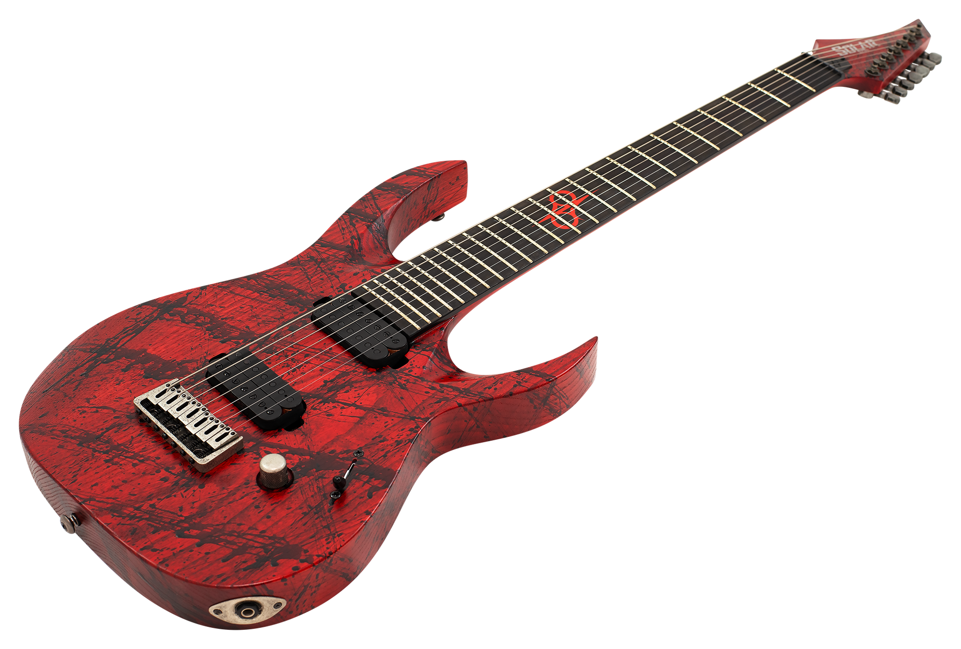 Solar A2.7Canibalismo+ 7-String Electric Guitar - Blood Red Splatter