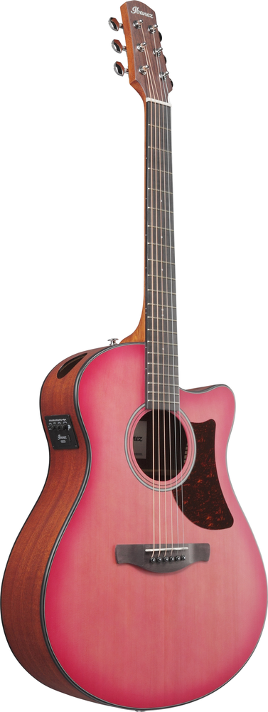 Ibanez AAM50CE Acoustic Guitar - Coral Red Burst Open Pore Top