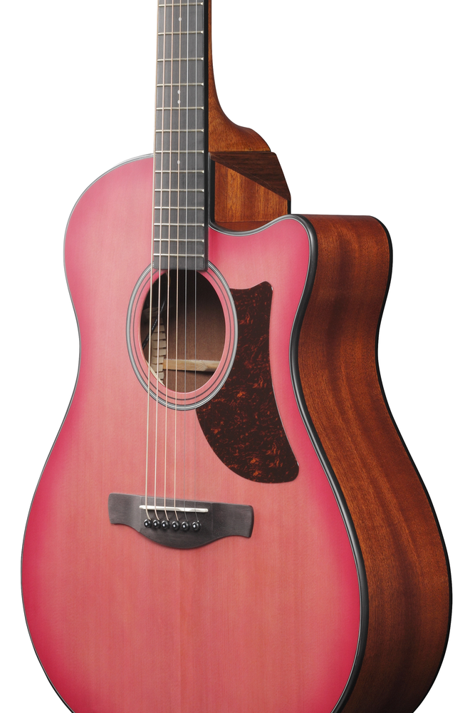 Ibanez AAM50CE Acoustic Guitar - Coral Red Burst Open Pore Top
