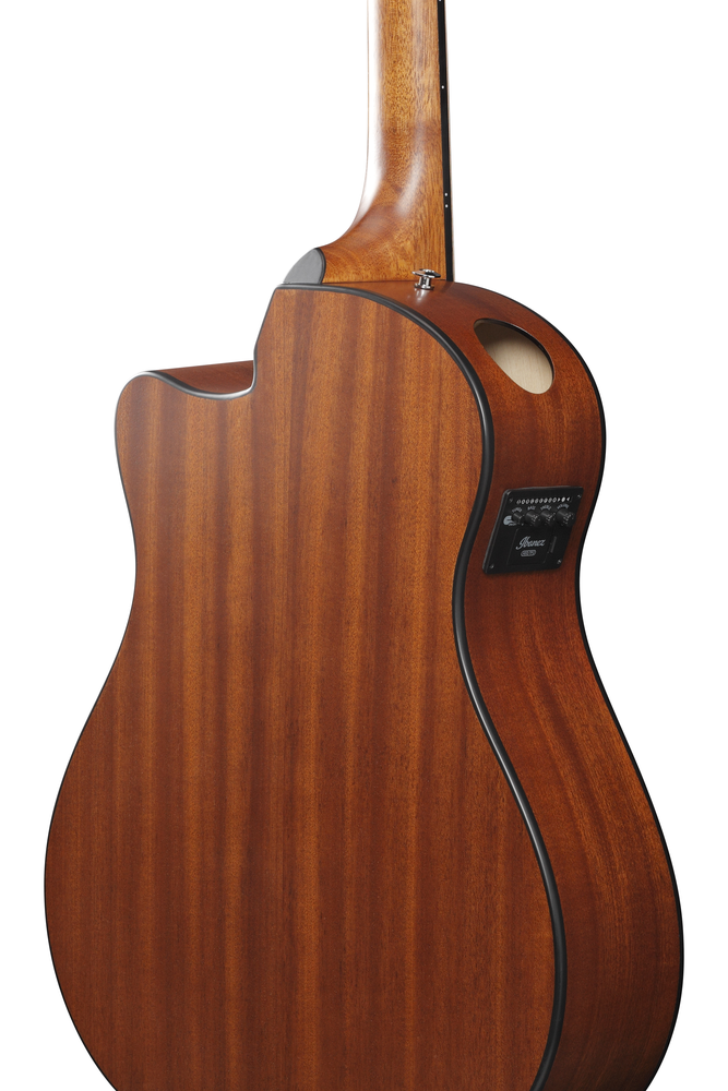 Ibanez AAM50CE Acoustic Guitar - Coral Red Burst Open Pore Top