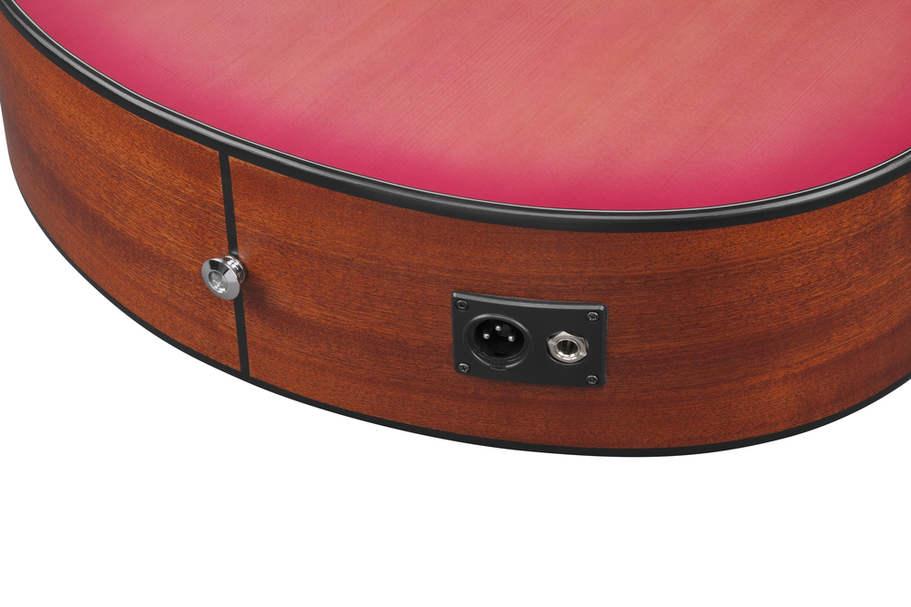 Ibanez AAM50CE Acoustic Guitar - Coral Red Burst Open Pore Top