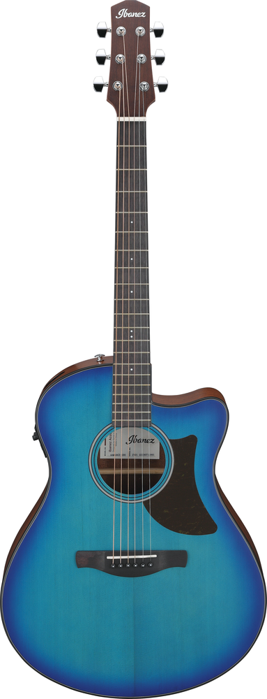 Ibanez AAM50CE Acoustic Guitar - Sapphire Blue Burst Open Pore Top