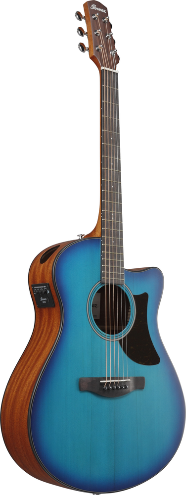 Ibanez AAM50CE Acoustic Guitar - Sapphire Blue Burst Open Pore Top