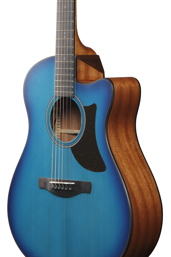 Ibanez AAM50CE Acoustic Guitar - Sapphire Blue Burst Open Pore Top
