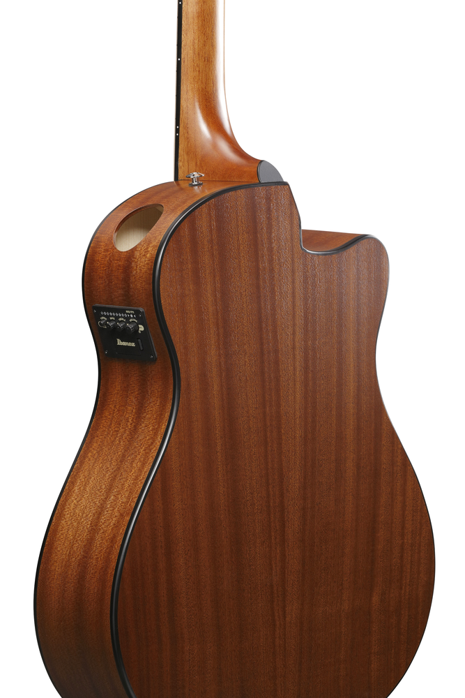 Ibanez AAM50LCE Acoustic Guitar - Open Pore Light Brown Sunburst Top - Left Handed