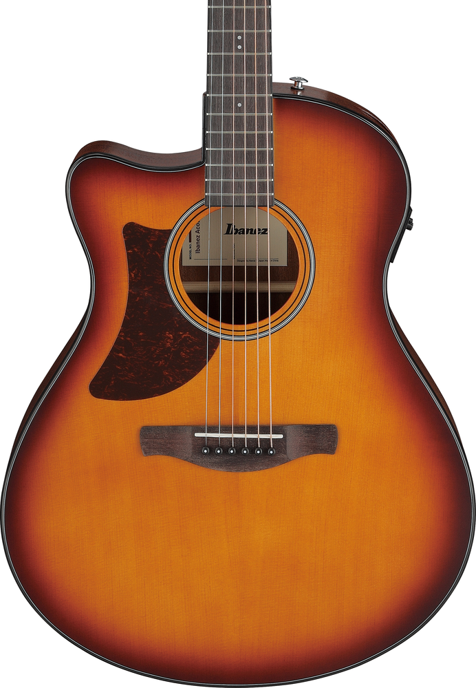 Ibanez AAM50LCE Acoustic Guitar - Open Pore Light Brown Sunburst Top - Left Handed