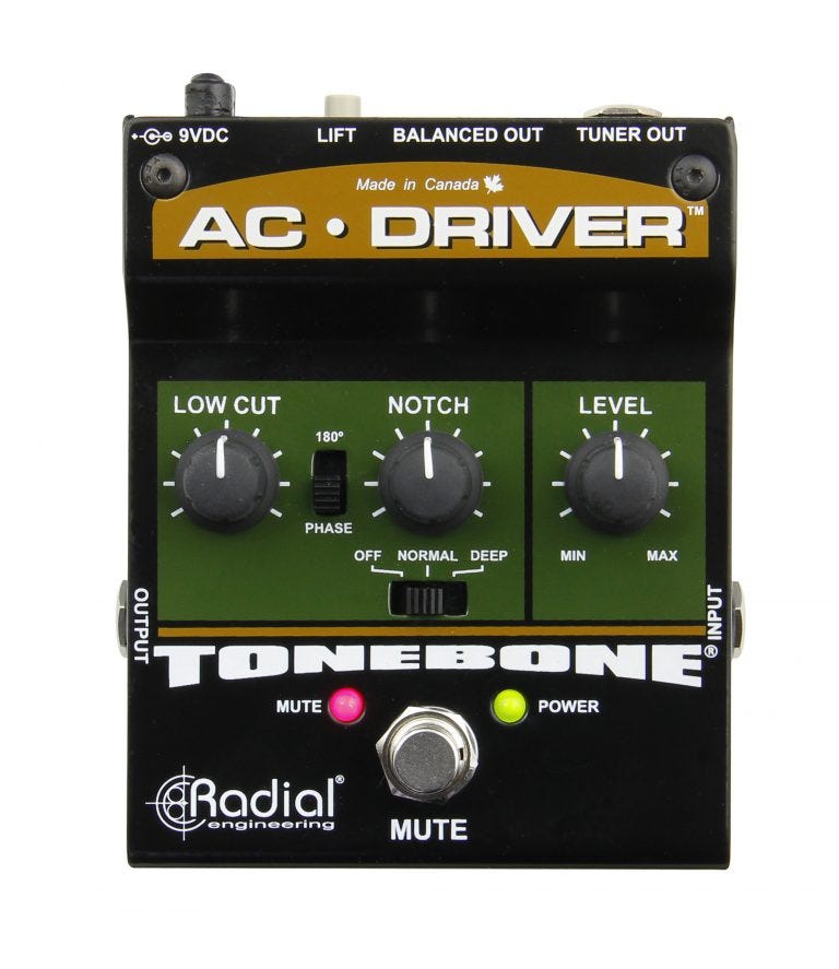 Radial AC-Driver Acoustic Preamp/DI Pedal