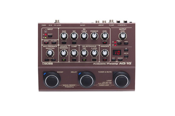 Boss AD-10 Acoustic Preamp/DI with Effects | Better Music