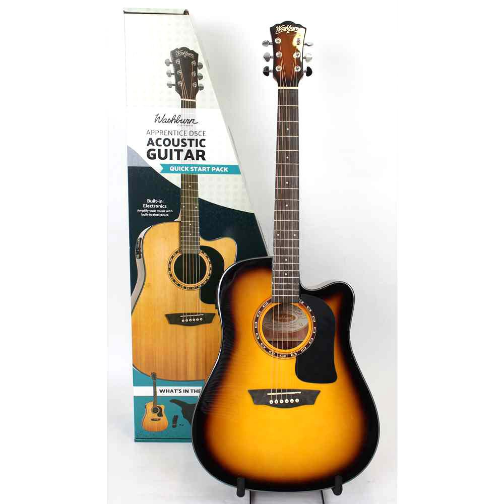 Washburn Apprentice D5CE Acoustic Electric Guitar Pack - Sunburst