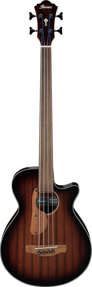 Ibanez AEGB24FEMHS Electric Acoustic Bass Guitar - Mahogany Sunburst High Gloss