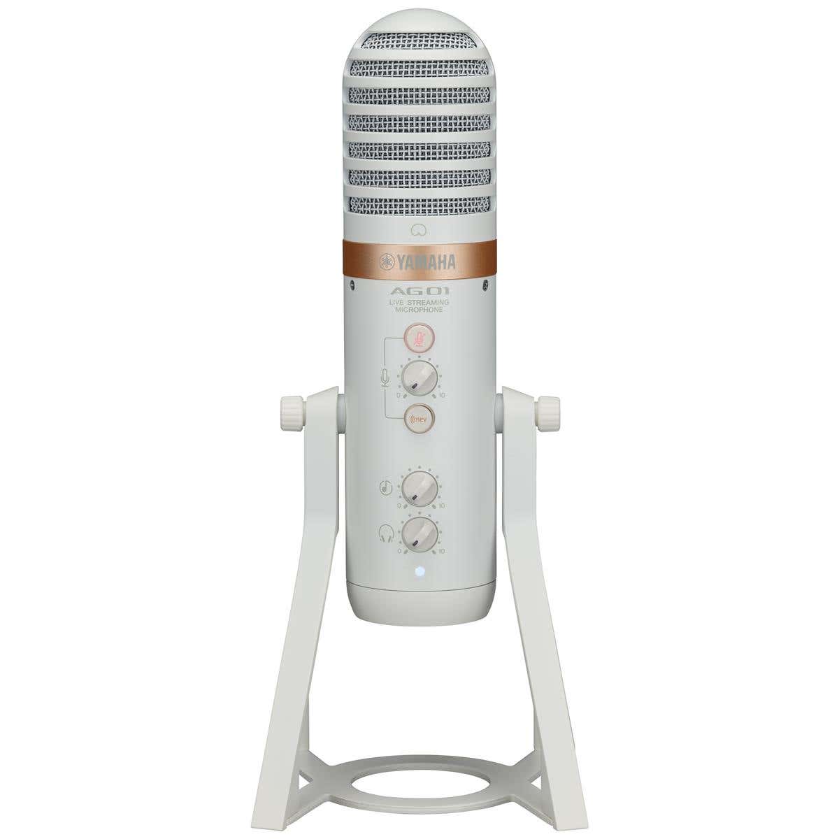 Yamaha AG01 Live Streaming USB Microphone w/ Integrated Mixer - White
