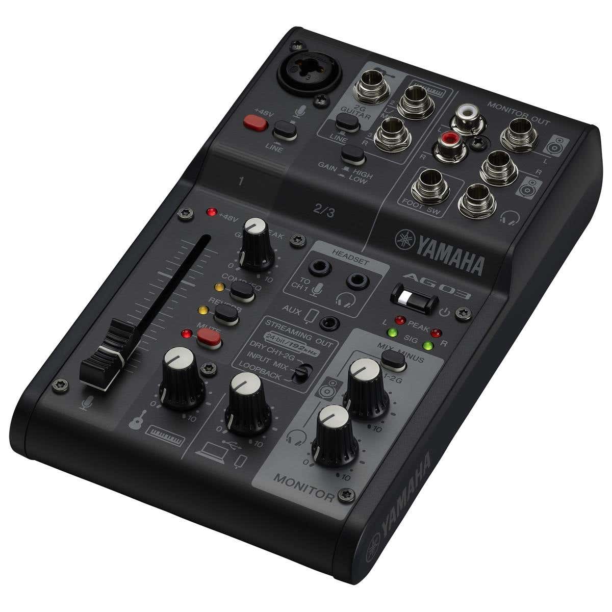 Yamaha AG03MK2 3 Channel Live Streaming Mixer w/USB Audio Interface - Black