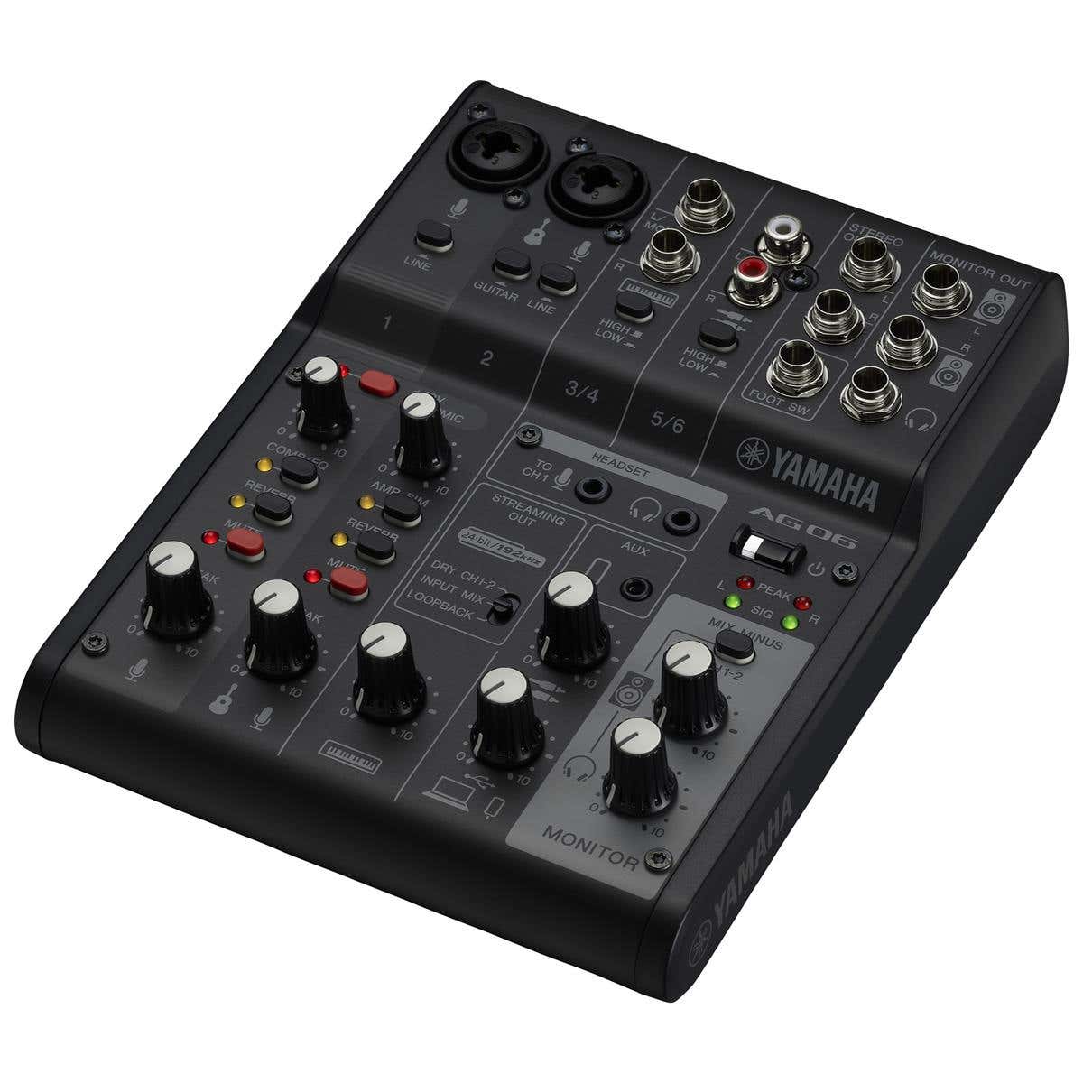 Yamaha AG06MK2 6 Channel Live Streaming Mixer w/USB Audio Interface - Black