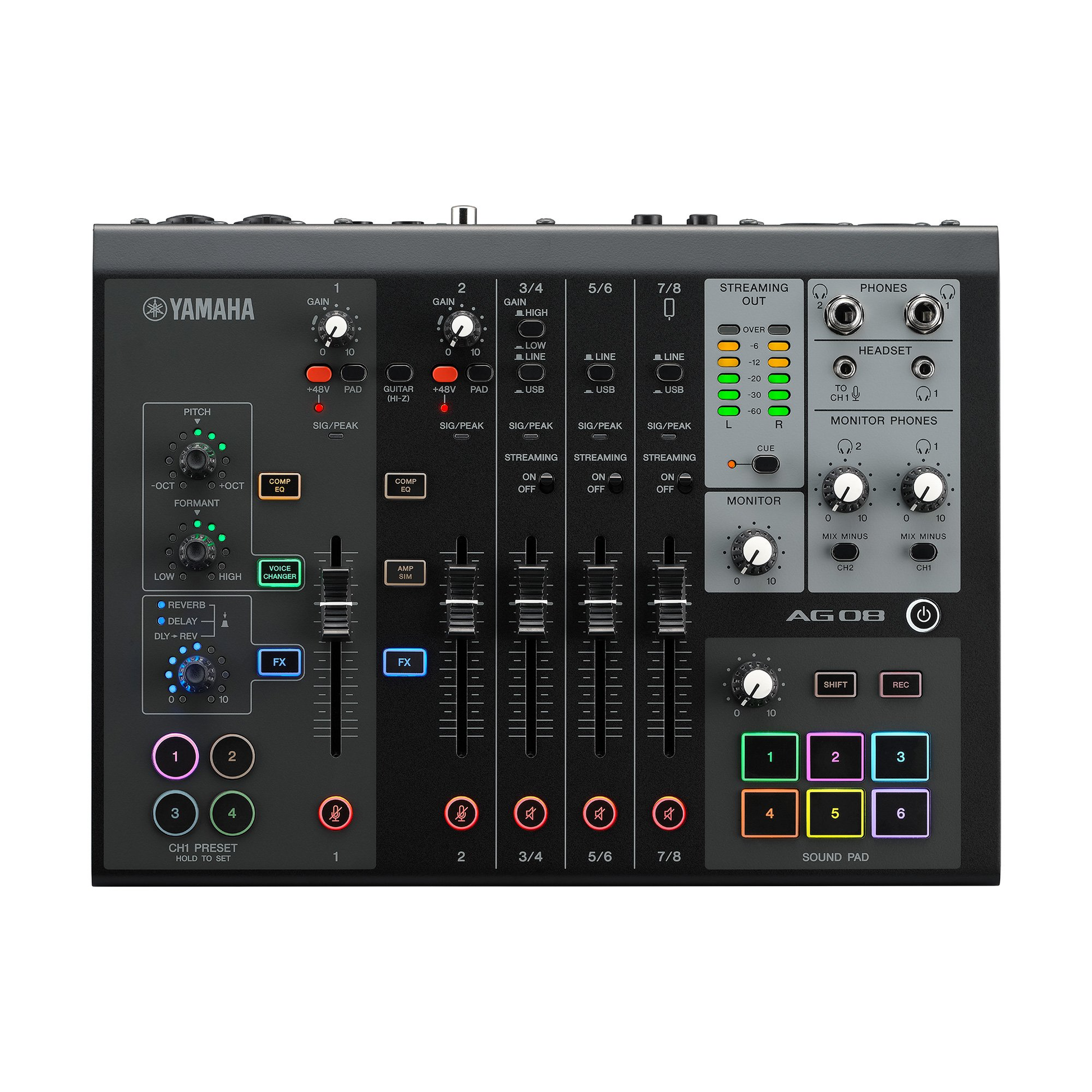 Yamaha AG08B Live Streaming Mixer - Black