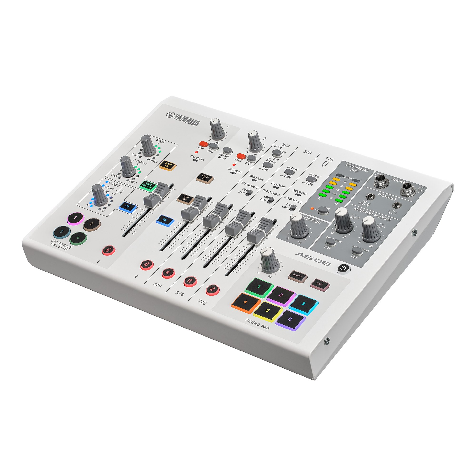 Yamaha AG08W Live Streaming Mixer - White