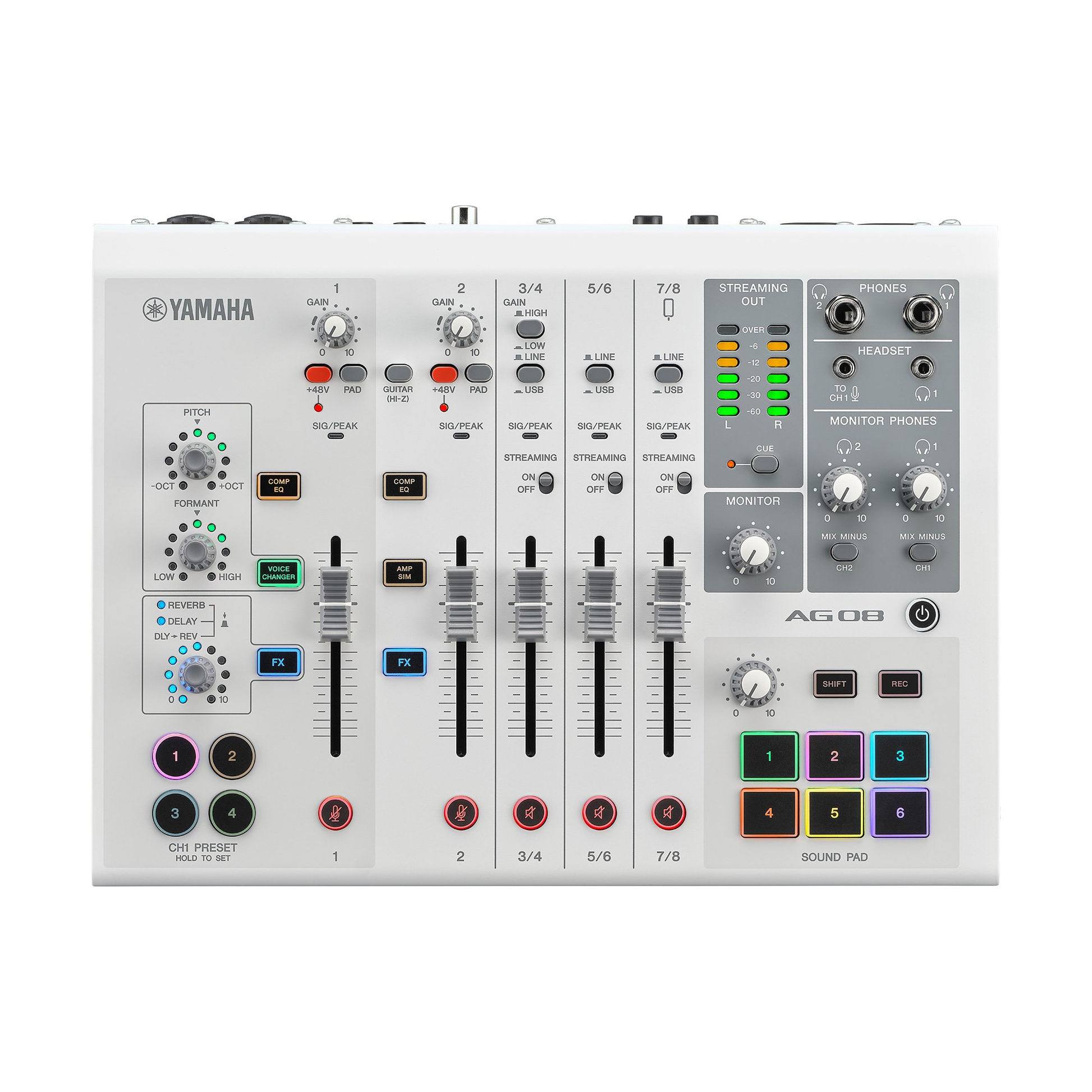 Yamaha AG08W Live Streaming Mixer - White