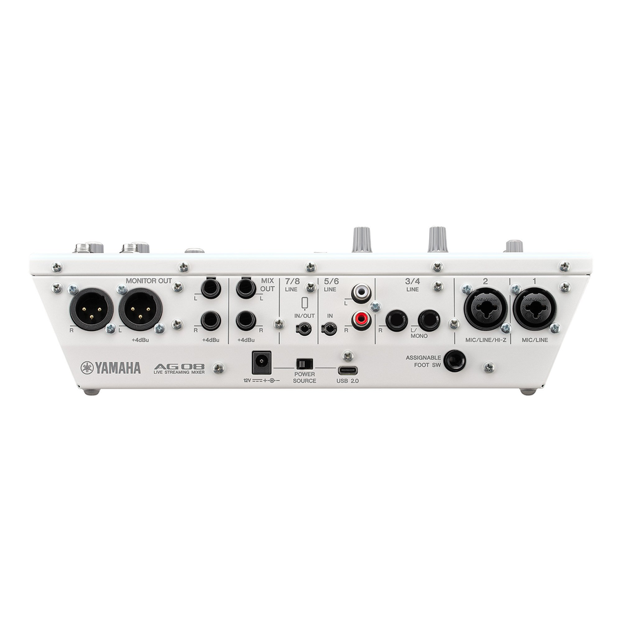 Yamaha AG08W Live Streaming Mixer - White