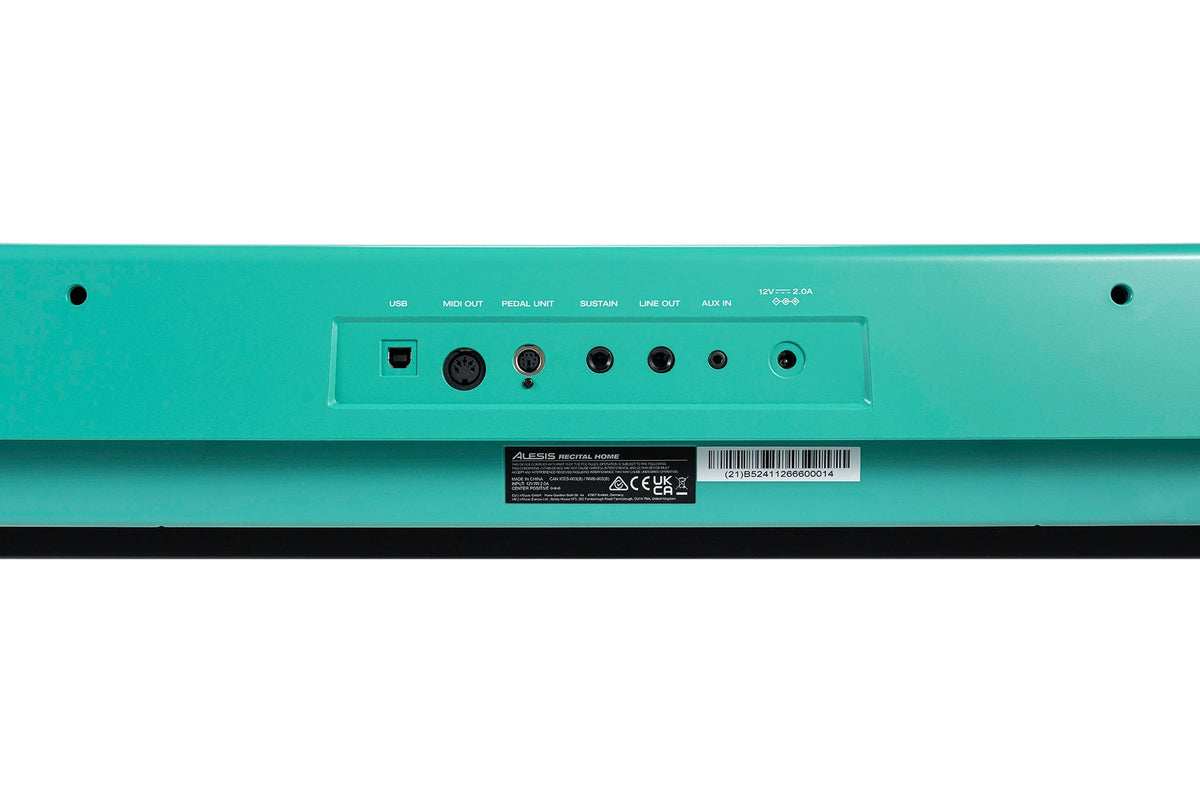 Alesis RECITALHOME 88-Key Contemporary Digital Piano w/Wood Stand - Turquoise