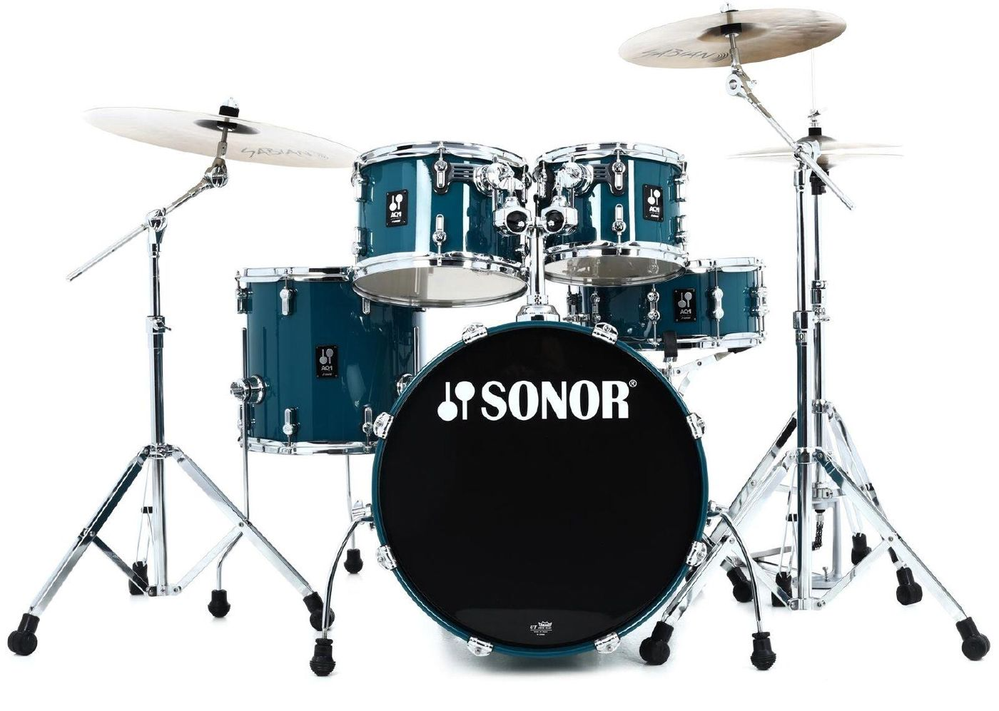 Sonor Stage AQ1 Birch Series Kit w/Hardware - Caribbean Blue Lacquer