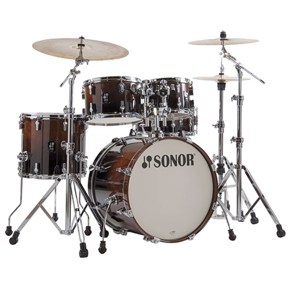 Sonor Stage AQ2 5pc Drum Kit - Shell Pack - Brown Fade