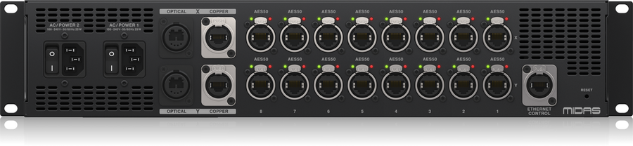MIDAS AS88 Dual HMAC to 8 Port Dual Redundant AES50 Converter