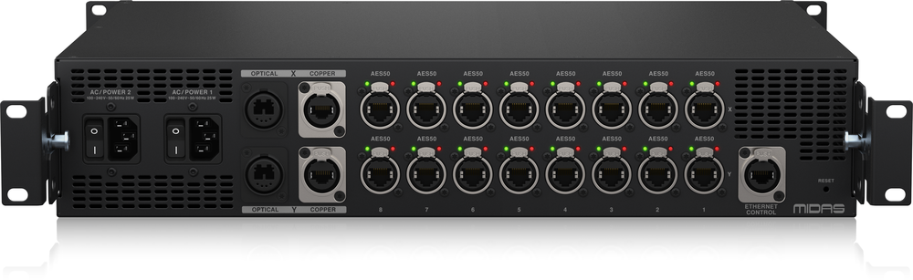MIDAS AS88 Dual HMAC to 8 Port Dual Redundant AES50 Converter