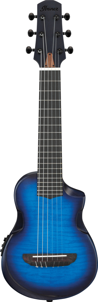 Ibanez AUP10FMNE Ukulele w/ Bag - Transparent Blue Sunburst Open Pore
