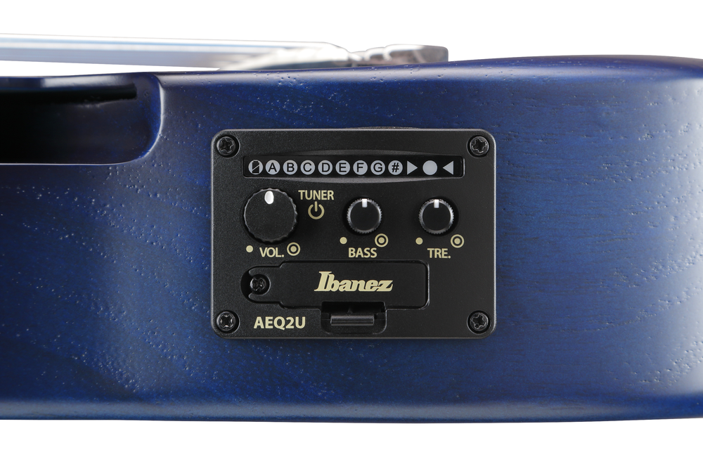 Ibanez AUP10FMNE Ukulele w/ Bag - Transparent Blue Sunburst Open Pore