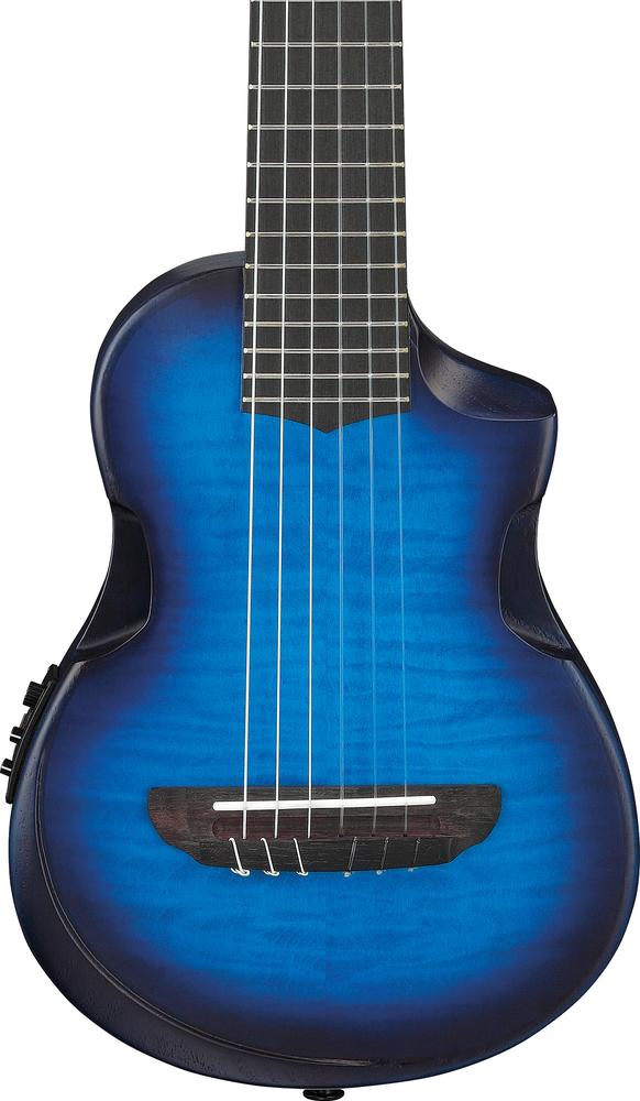 Ibanez AUP10FMNE Ukulele w/ Bag - Transparent Blue Sunburst Open Pore
