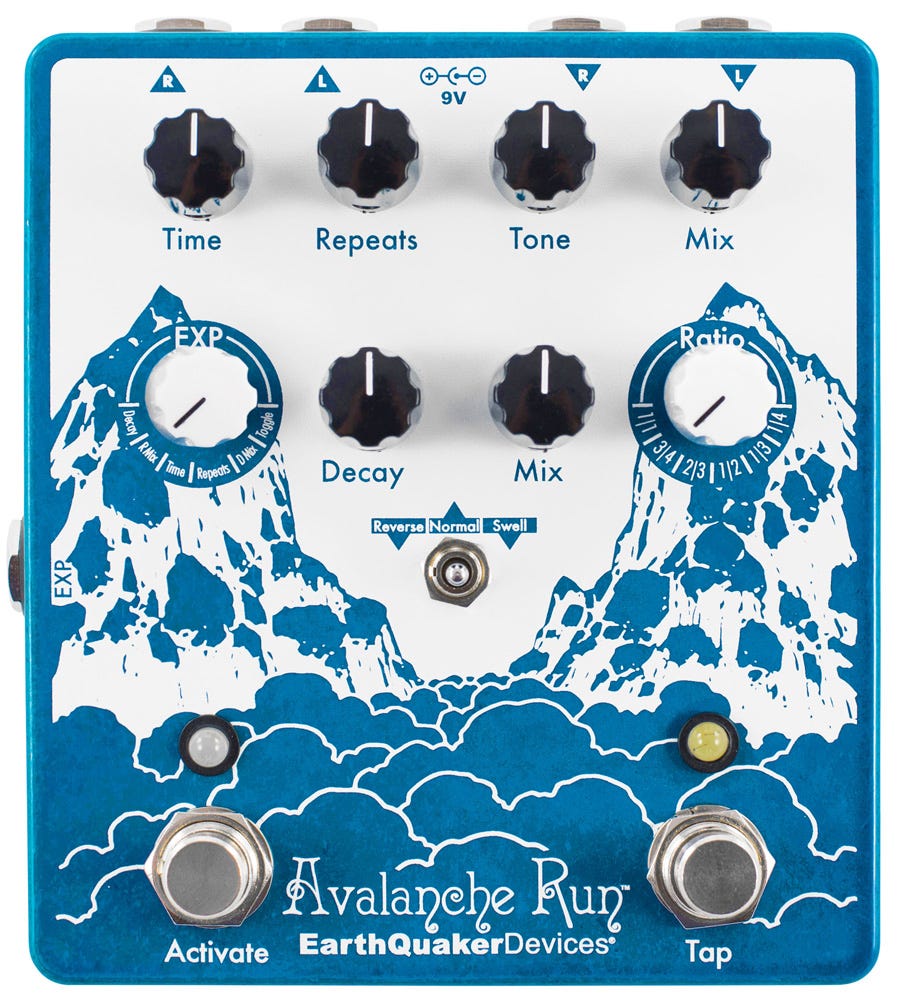 EarthQuaker Devices Avalanche Run v2 Stereo Reverb & Delay Pedal w/Tap Tempo
