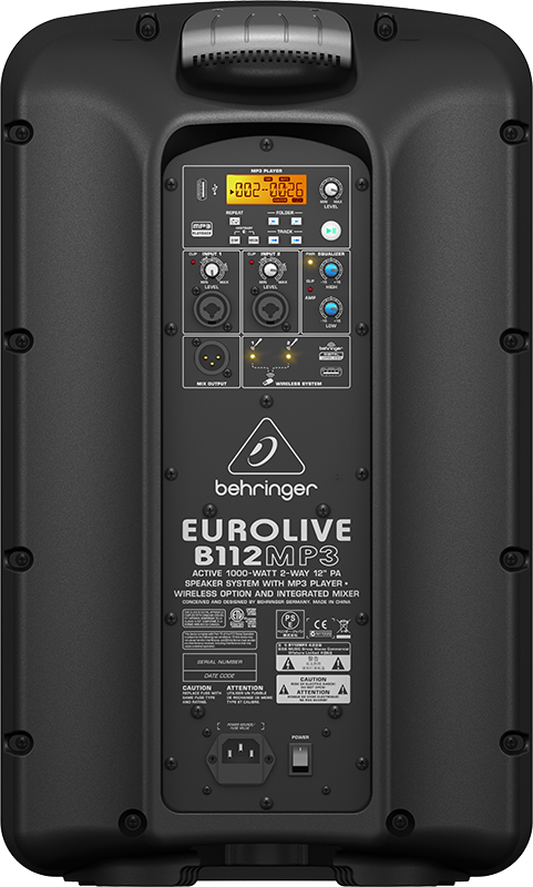 Behringer B112MP3 2-way 12" Powered Speaker w/MP3 Player