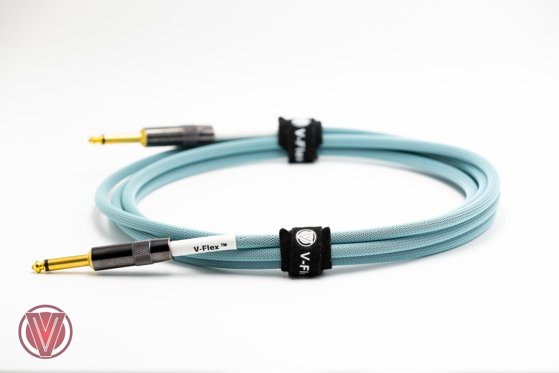 Voltage V-Flex Instrument Cable - 3m - Straight Jacks - Aqua (VFLEXA3SS)
