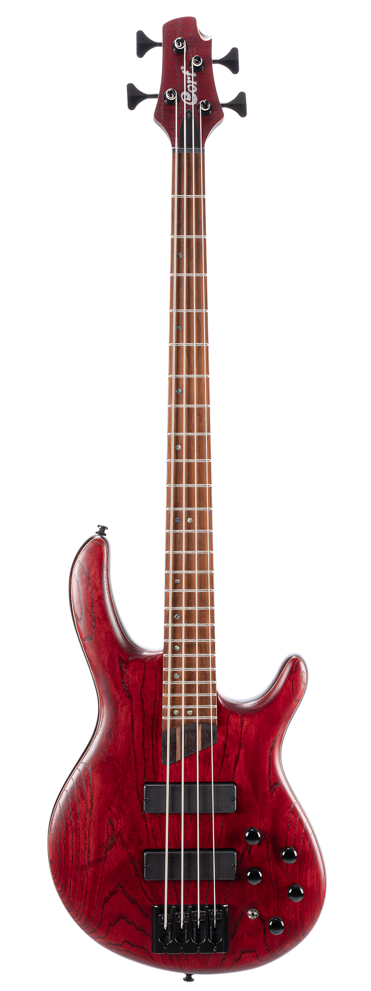 Cort B4-Element 4-String Bass - Open Pore Burgundy Red