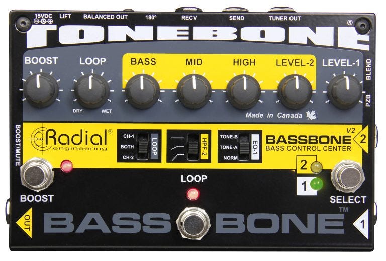 Radial Bassbone v2 2ch Preamp/Tone Shape/DI Pedal