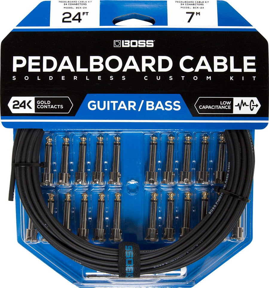Boss Solderless Pedalboard Cable Kit - 24 Connectors 24ft cable