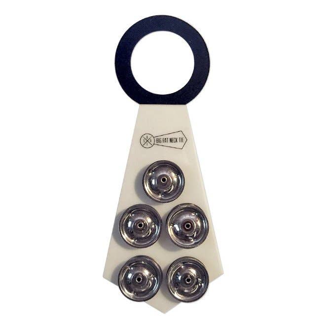 Big Fat Snare Drum Neck Tie 11"X 4.5" w/5 Tambourine Chimes