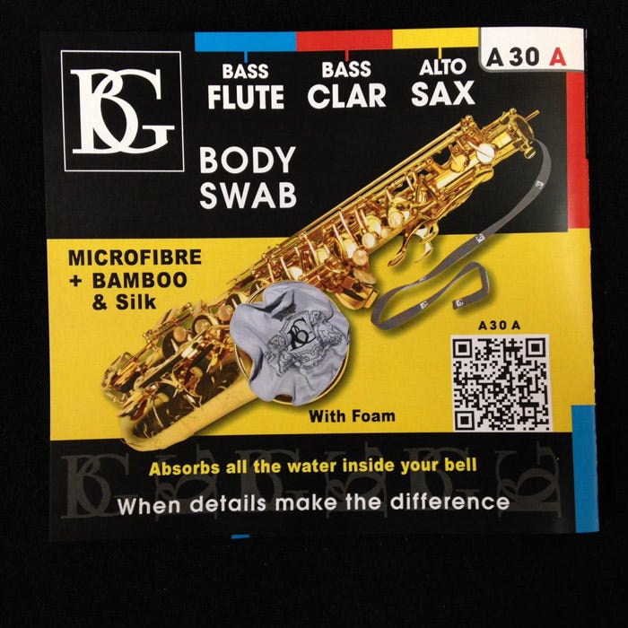 BG Franck Bichon Alto Sax / Bass Clarinet/ Bass Flute Cleaning Swab (BGA30A)