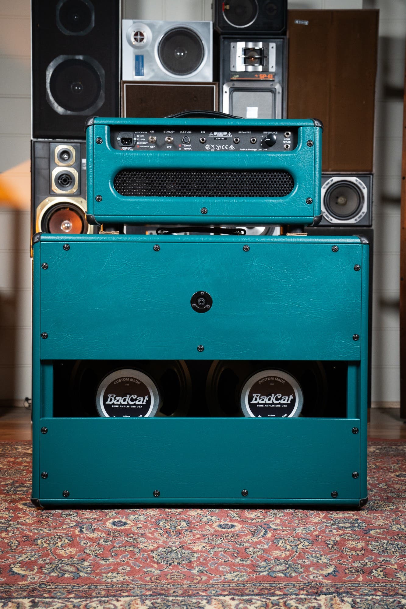 Bad Cat CUSTOM Era 30 2x12" Guitar Cab - Antique Green / Gold Piping